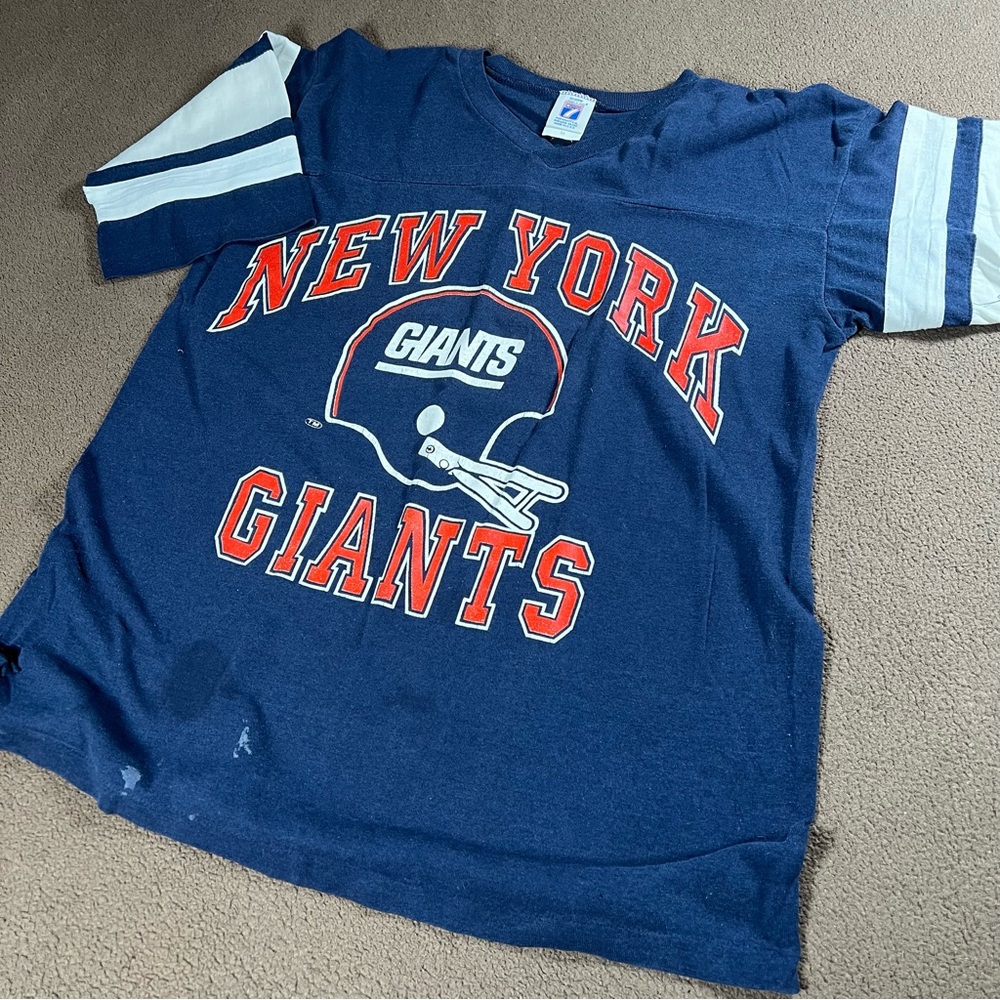 VINTAGE 80’s NEW YORK GIANTS SINGLE-STITCH LOGO 7 MEDIUM JERSEY T-SHIRT